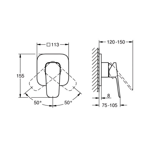 Змішувач прихованого монтажу Grohe Cubeo (1017750000)