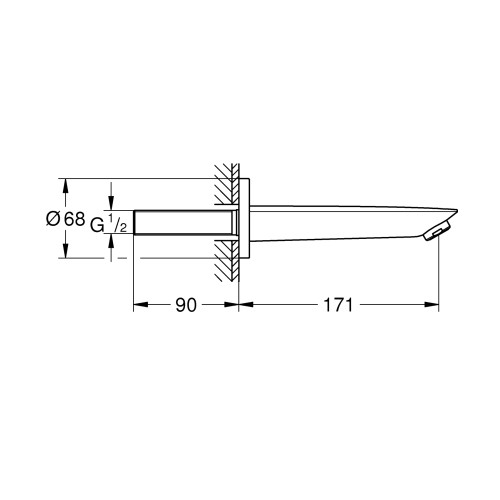 Вилив для ванни Grohe Bau Cosmopolitan Neutral (13255001)