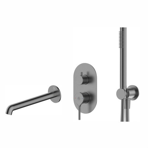 2039-401-41 SILVIA PVD BRUSHED GUN METAL Змішувач для ванни внутрішнього монтажу з душ. комплектом