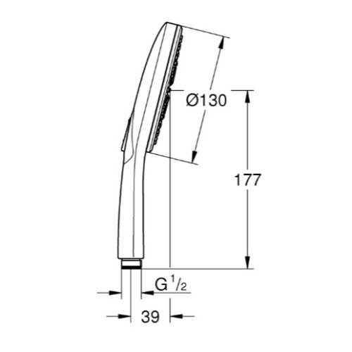 Ручной душ Grohe Rainshower Smartactive 130 3 режима (22127KF0)