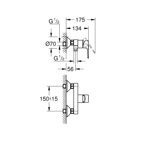 Змішувач для душу Grohe BauLoop New (23634001)