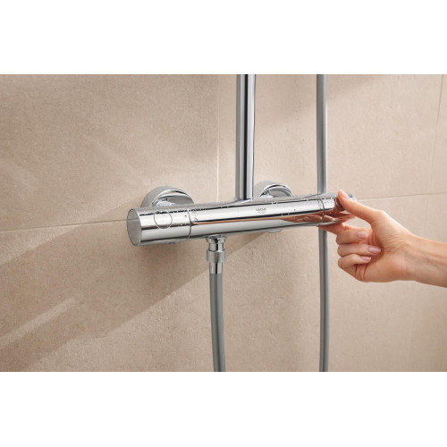 Душова система з термостатом для настінного монтажу Grohe Tempesta System 250 Cube (26689001)