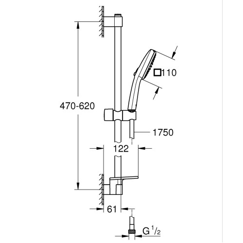 Душевой гарнитур Grohe Tempesta Cube 110, 2 режима (26907003)