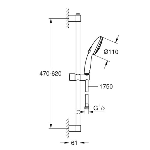 Душовий гарнітур Grohe Tempesta 110 2 режими струменя (27598003)