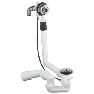 Сифон для ванни без комплекту верхньої монтажної частини GROHE Talentofill (28991000) напівавтоматичний з переливом, без ревізії (Колір хром) 1 1/2'' (28991000)