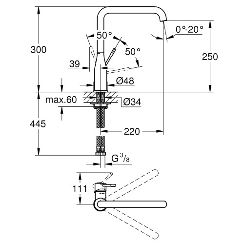 Змішувач для кухні Grohe Essence New (30269000)