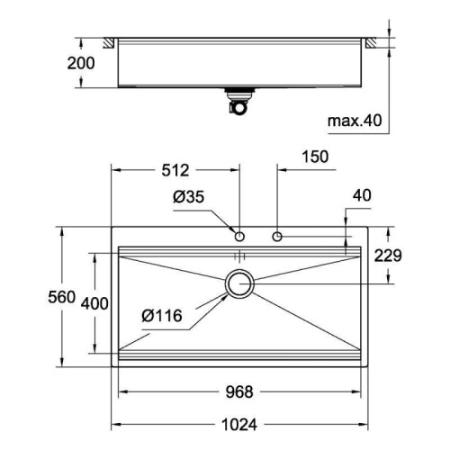 Миття кухонне Grohe EX Sink K800 (120 cm) (31586SD0)