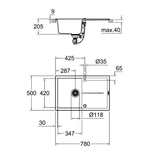 Композитне миття для кухні Grohe K400 (31639AP0)