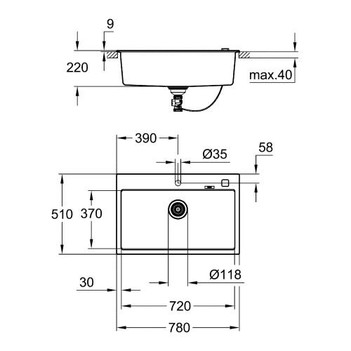 Композитне миття для кухні Grohe K700 (31652AP0)