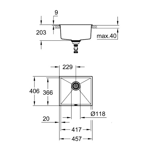 Композитне миття для кухні Grohe K700U (31653AP0)