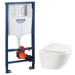Комплект Grohe Set Унітаз ELLIPSE-0301-R+ Інсталяція Grohe Rapid SL 38772001 (38772001ELLIPS0301R)