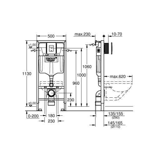 Установчий комплект 5 в 1 Grohe Rapid (39449000)