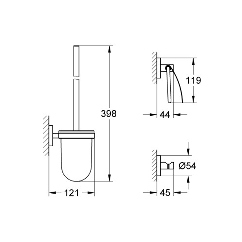 Набор аксессуаров 3 в 1 Grohe Essentials New (40407001)