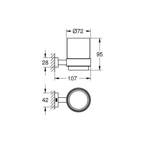 Склянка для зубних щіток Grohe Essentials Cube New (40755001)