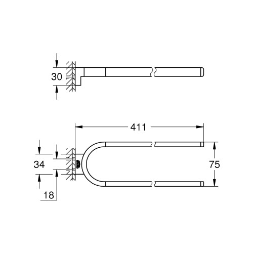 Подвійний тримач для рушників Grohe Selection (41059000)