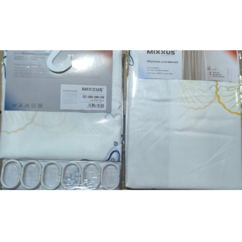 Шторка для ванної Mixxus SCT-008-200x180 з поліестеру (Візерунок 