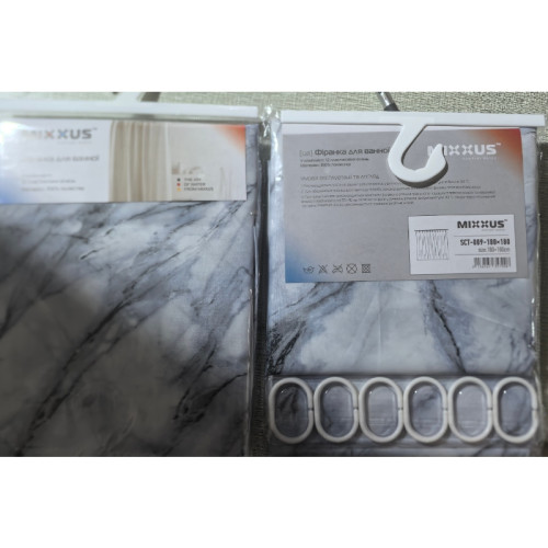 Шторка для ванної Mixxus SCT-009-180x180 з поліестеру (Візерунок 