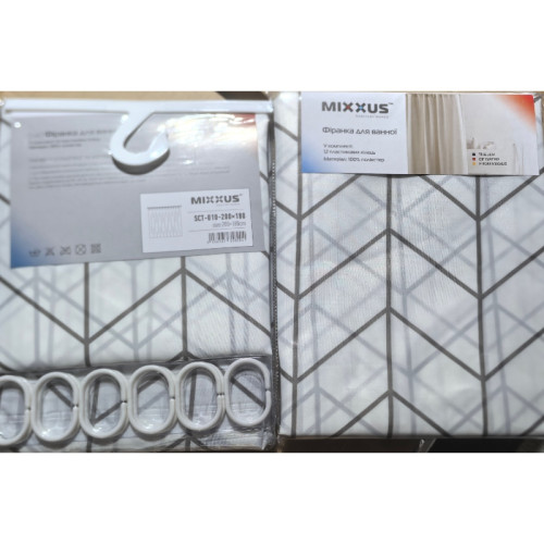 Шторка для ванної Mixxus SCT-010-200x180 з поліестеру (Візерунок 