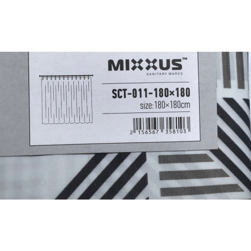 Шторка для ванної Mixxus SCT-011-180x180 з поліестеру (Візерунок 