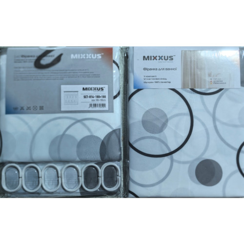 Шторка для ванної Mixxus SCT-014-180x180 з поліестеру (Візерунок 
