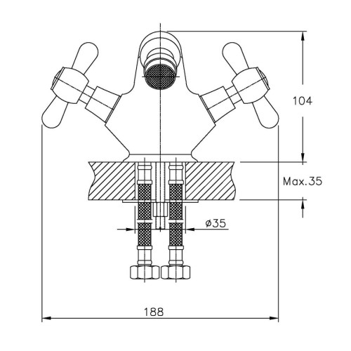 Змішувач для біде HAIBA DOMINOX 162 (Колір хром) (HB0074)