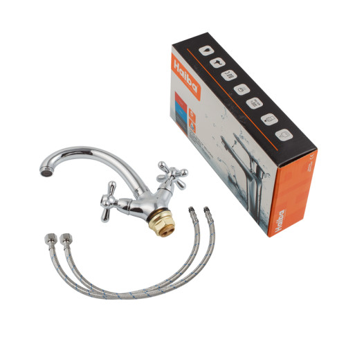 Смеситель для умывальника HAIBA DOMINOX 272 NUT (Цвет хром) (HB0081)