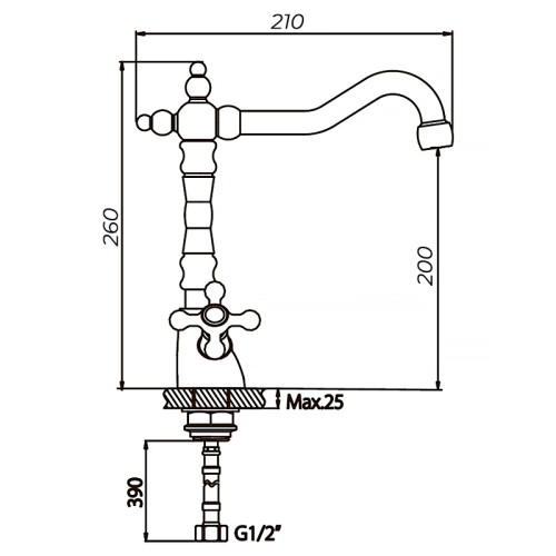 Змішувач для кухні HAIBA DOMINOX 777 (Колір хром) (HB0095)