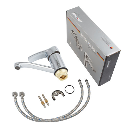 Смеситель для умывальника HAIBA FOCUS 555-15CM NUT (Цвет хром) (HB0135)