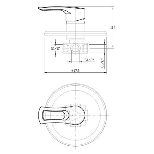 Смеситель для душа встроенный HAIBA HANSBERG 003 (INNER) (Цвет хром) (HB0177)