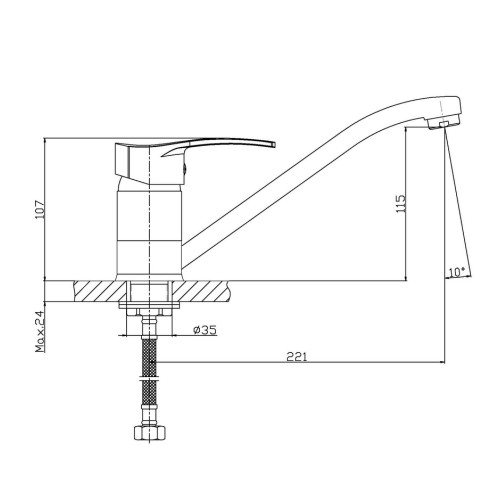 Змішувач для кухні HAIBA ONIX 555 NUT (Колір хром) (HB0323)
