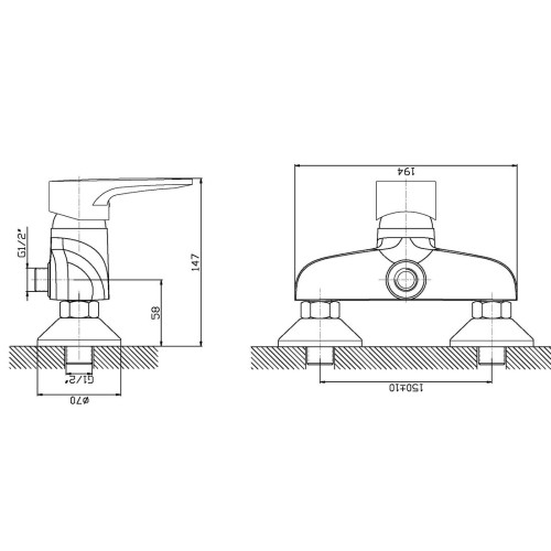 Змішувач для душу HAIBA OPUS 003 (Колір хром) (HB0328)
