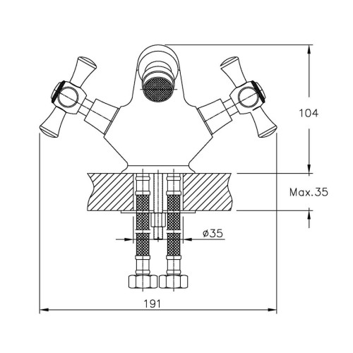 Змішувач для біде HAIBA SMES 162 (Колір хром) (HB0371)