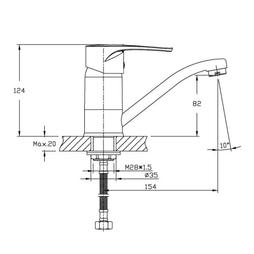 Змішувач для умивальника HAIBA XIDE 555-15CM NUT (Колір хром) (HB0404)