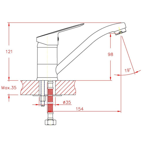 Змішувач для умивальника HAIBA NIKAS 004-15CM (Колір хром) (HB0852)