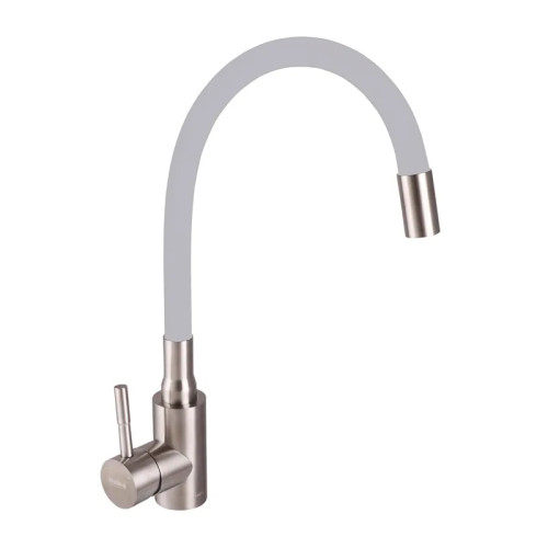 Смеситель для кухни HAIBA SUS-011 REFL.GRAY из нерж. стали SUS304 (Цвет нерж излив серый) (HB3890)
