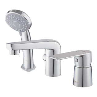 Змішувач на борт ванни HAIBA ALEX 022 (3-HOLE) (Колір хром) (HB3945)