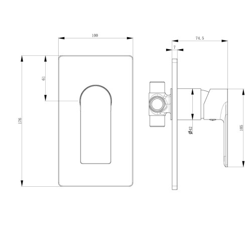 Змішувач для гігієнічного душу HAIBA ALEX 002 (INNER) (Колір хром (HB3978)
