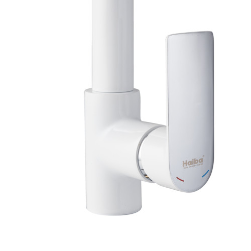 Змішувач для кухні HAIBA ALEX 018 NUT WHITE-CHROME (Колір білий хром) (HB9569)