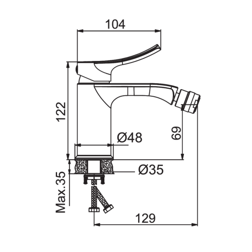 Змішувач для біде HAIBA BOLERO 002 NUT (Колір хром) (HB9576)