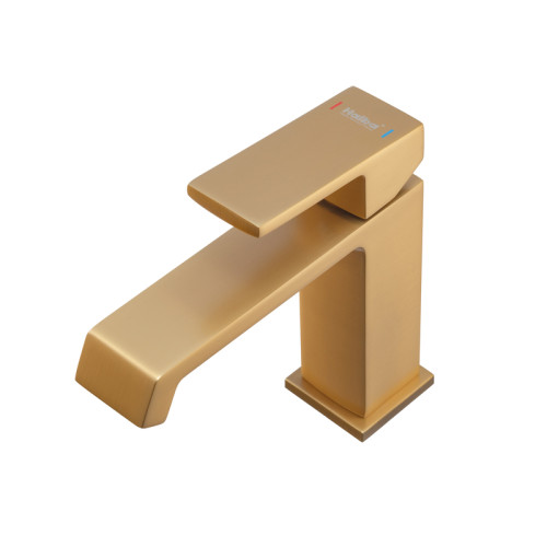 Змішувач для умивальника HAIBA GAUDI 001 NUT BRUSHED GOLD (Колір матове золото) (HB9583)