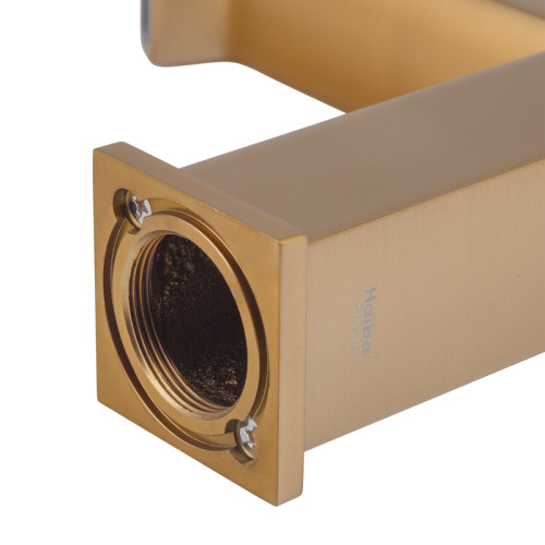 Змішувач для умивальника HAIBA GAUDI 001 NUT BRUSHED GOLD (Колір матове золото) (HB9583)