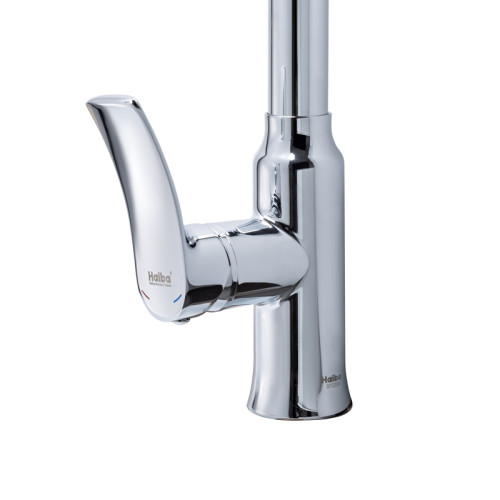 Смеситель для кухни с выдвижной лейкой HAIBA BOLERO 014 NUT (Цвет хром) (HB9591)