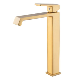Змішувач для умивальника HAIBA GAUDI 001 HIGH NUT BRUSHED GOLD (Колір матове золото) (HB9597)