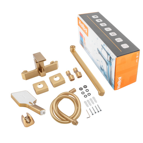 Смеситель для ванны HAIBA GAUDI 006 EURO BRUSHED GOLD (Цвет матовое золото) (HB9598)