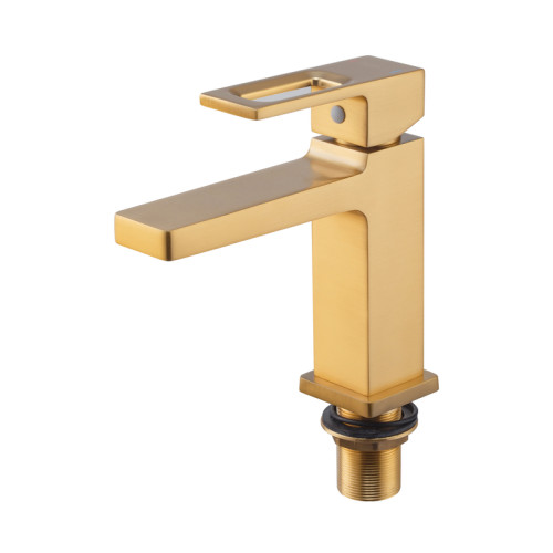 Змішувач для умивальника HAIBA KANT 001 NUT BRUSHED GOLD (Колір матове золото) (HB9605)