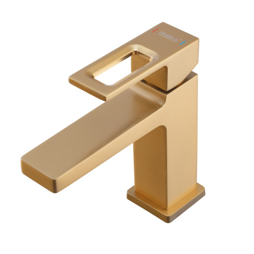 Змішувач для умивальника HAIBA KANT 001 NUT BRUSHED GOLD (Колір матове золото) (HB9605)