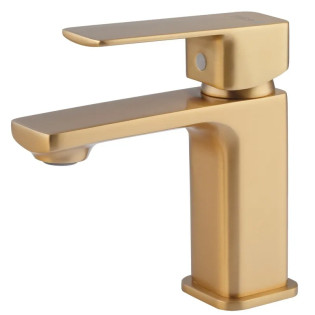 Змішувач для умивальника HAIBA KUBUS 001 BRUSHED GOLD (Колір матове золото) (HB9622)