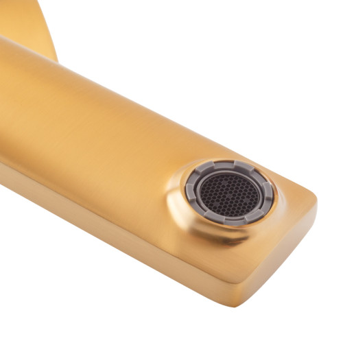 Змішувач для умивальника HAIBA KUBUS 001 HIGH NUT BRUSHED GOLD (Колір матове золото) (HB9623)