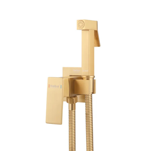 Смеситель для гигиенического душа HAIBA KUBUS 002 (INNER) BRUSHED GOLD (Цвет матовое золото) (HB9625)