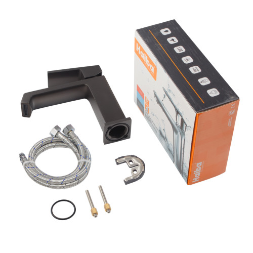 Смеситель для умывальника HAIBA GAUDI 001 NUT GRAPHITE (Цвет графит) (HB9642)